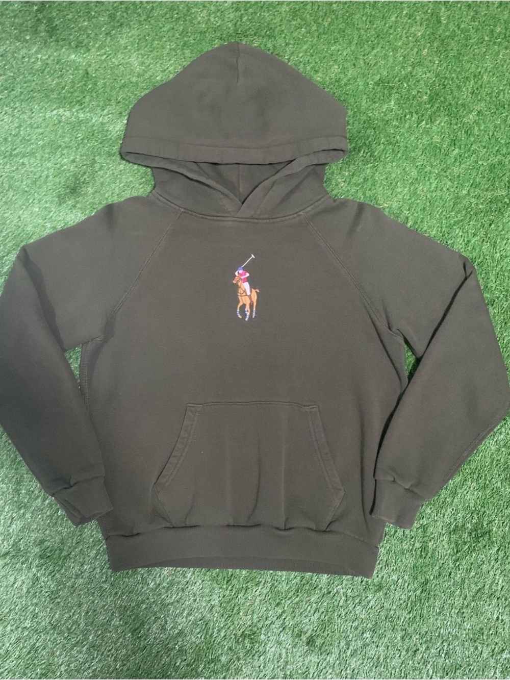 Ralph Lauren Kids Black Hoodie with Multicolor Polo Pony